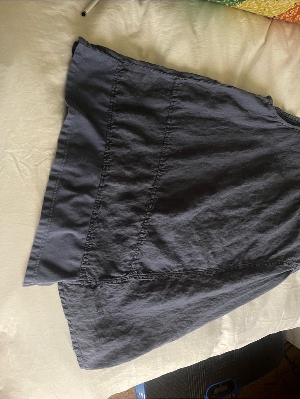 FLAX design Sleeveless Washed Indigo blue medium Linen Tunic Top - Picture 10 of 12